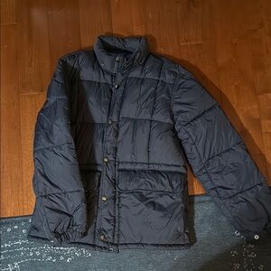 J. Crew Men's Dark Blue Puffer Jacket